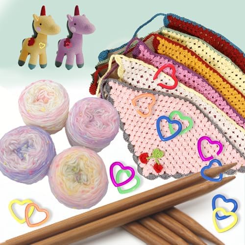 Colorful D-Rings & Stitch Rings with Hook Markers & Knitting Stoppers