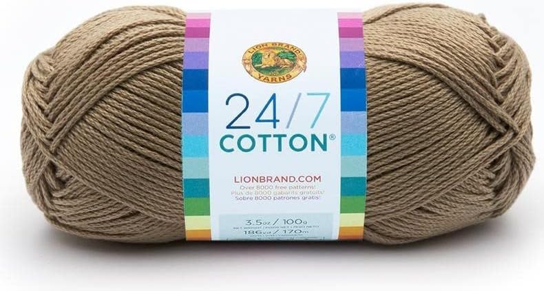 Lion Brand Yarn - 24/7 Cotton - Six Skein Assortment (Olive Tree)