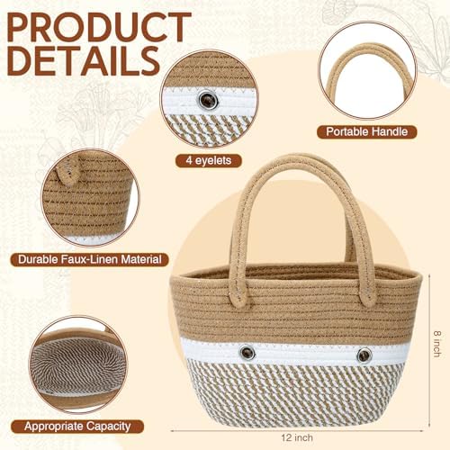 Tudomro Portable Crochet Bag Organizer, Yarn Storage Tote Woven Basket