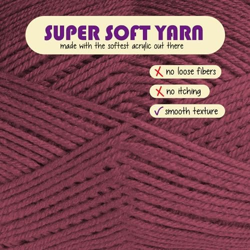 Acrylic Yarn for Crocheting & Knitting – Soft Crochet Yarn for