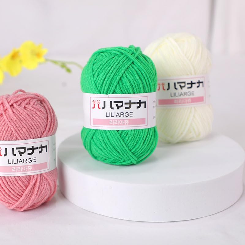 4PCS Cotton Milk Yarn, 4-Ply Worsted Weight Thread for Knitting &