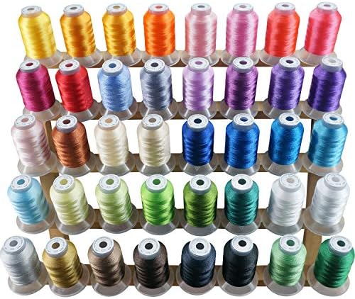 Newbrothread 40-Color Polyester Embroidery Machine Thread Set