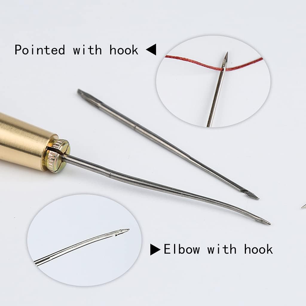 4 Pieces Canvas Leather Sewing Awl Taper Stitcher With Metal Handle