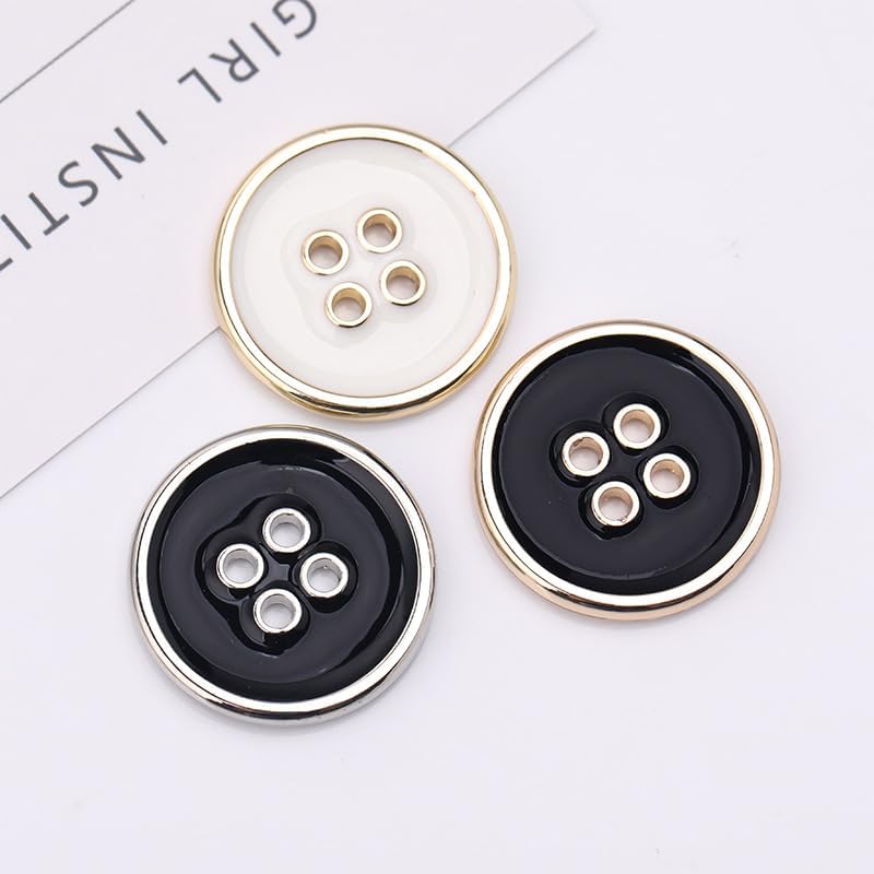 10pcs 4-Holes Elegant Metal Buttons for Clothing Blouse Sewing