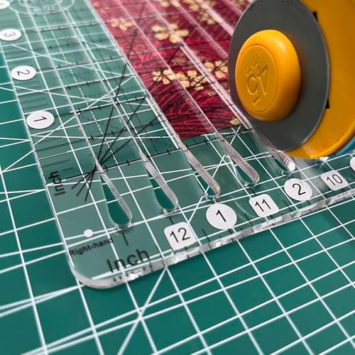 Quilting Ruler, 12.5" x 12.5" Slotted Acrylic Ruler for Quilting and