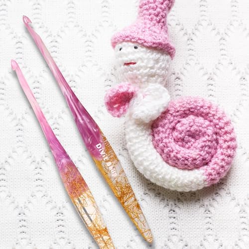 Divit Shilp Ergonomic Handle Crochet Hooks | Handcrafted 7’’ Resin
