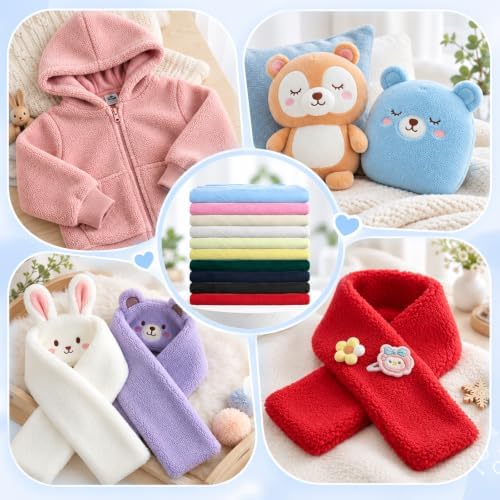 20 Pcs Polar Fleece Fabric 20"x20", Solid Color Anti Pill Plush Fabric