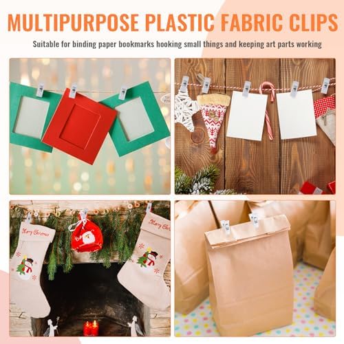 200Pcs Clear Sewing Clips Plastic Fabric Clips for Sewing Quilting
