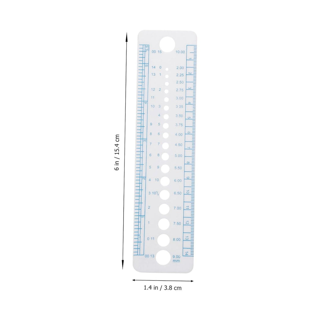 KALLORY 4pcs Knitting Needle Gauge Tool Sewing Needle Ruler Measuring
