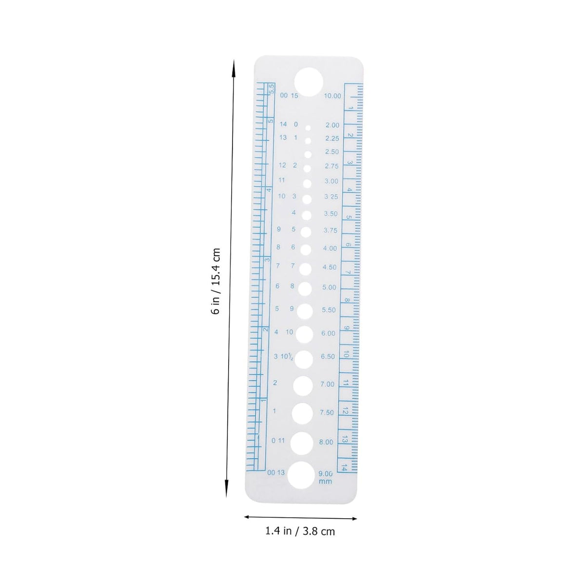 KALLORY 4pcs Knitting Needle Gauge Tool Sewing Needle Ruler Measuring
