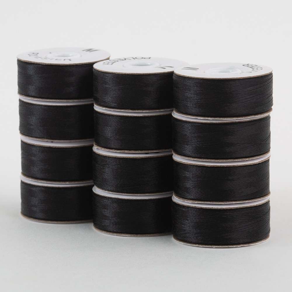 Superior Threads SuperBobs Polyester 12pk M-Style Black Prewound