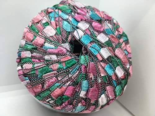 Berlini Ladder Ribbon Maxi Yarn #104 Coleus - Pinks, Greens, Blue