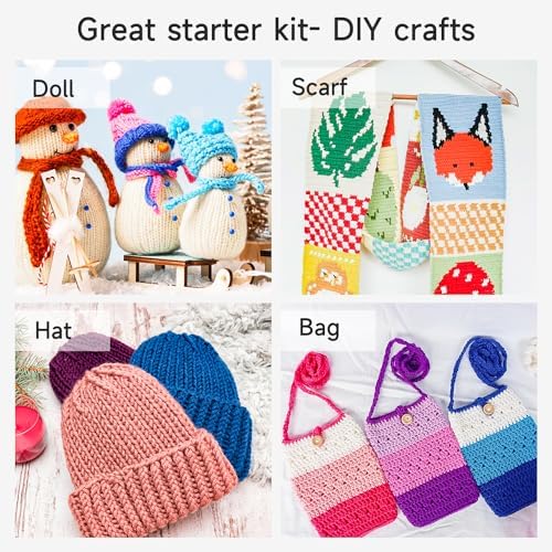 INSCRAFT Crochet Kit, 18 Large Acrylic Yarn Skeins, 1800 Yards