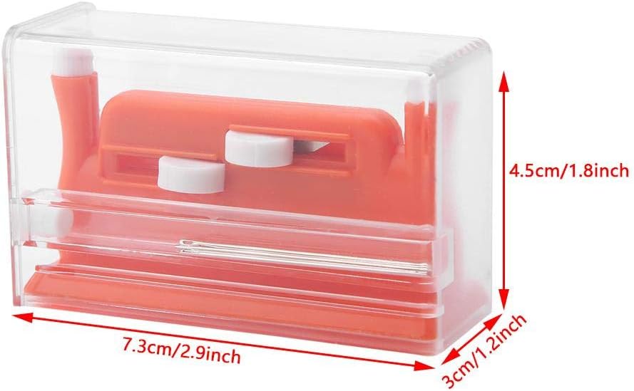 Desk Needle Threader, Hand Threader Red Double Hole Needle Threader