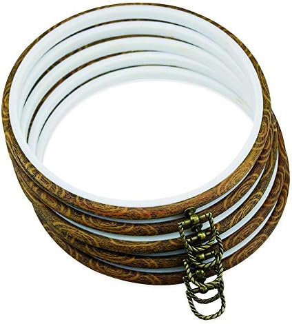 5PCS 8'' Round Embroidery Hoops 20CM Imitated Wood Cross Stitch Hoop