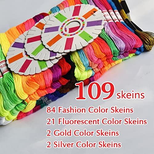 Embroidery Floss Rainbow Color 109 Skeins Per Pack Cross Stitch