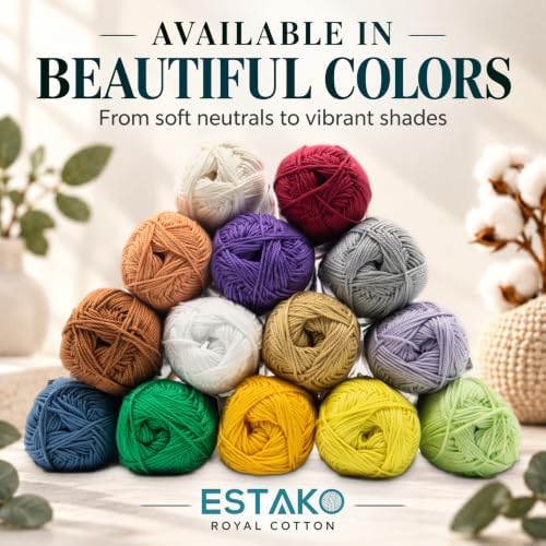 Estako Royal Cotton, 100% Mercerized Giza Cotton Yarn, Baby Pink