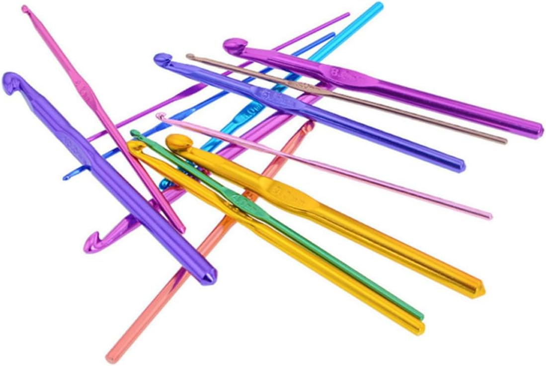 Colorful Aluminum Crochet Hooks Set, Ergonomic Multiple Sizes