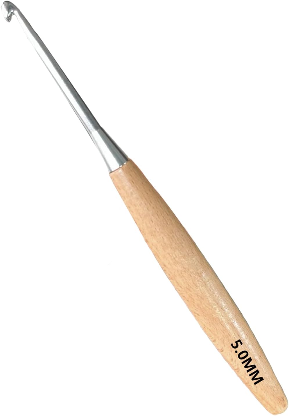 BsHooker Beech Wood Handle Crochet Hooks,5mm Ergonomic Crochet Hooks