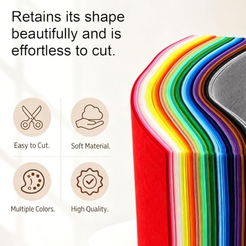 120Pcs 12x8'' Felt Sheets for Crafts, 60 Assorted Colors, Felts Fabric