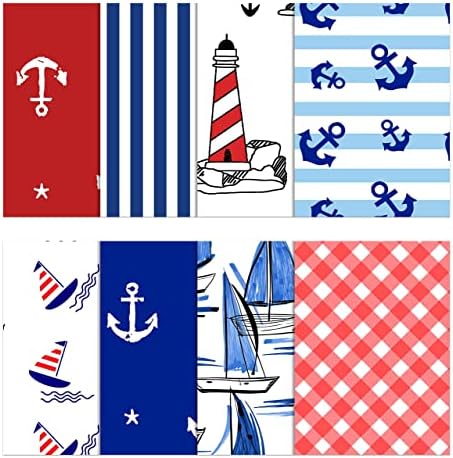 Soimoi 8 Pc Fat Quarter Bundle - Nautical Prints Print 18"x 22" DIY