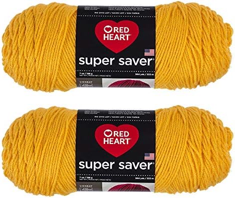Bulk Buy: Red Heart Super Saver (2-Pack) (Saffron, 7 oz Each Skein)
