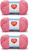 Red Heart Soft Baby Steps Yarn for Crocheting, Strawberry, 3-Pack