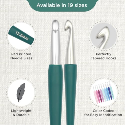 KnitPro Waves 2.0 Single-Ended Crochet Hooks | 12mm