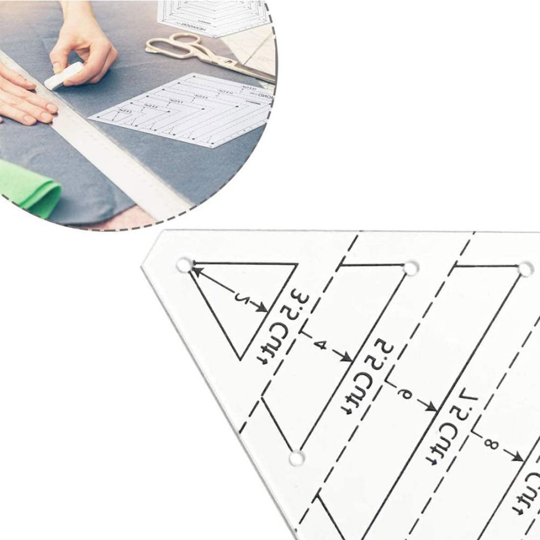 Quilting Rulers Patchwork Templates Transparent Triangle Hexagon