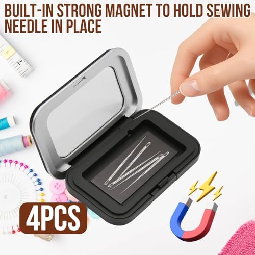 4Pcs Magnetic Pin Holder Box with Transparent Acrylic Lid, Strong