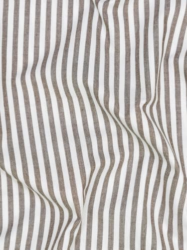 Cannanore Handloom Pure Cotton Brown and White Striped Fabric 140 GSM