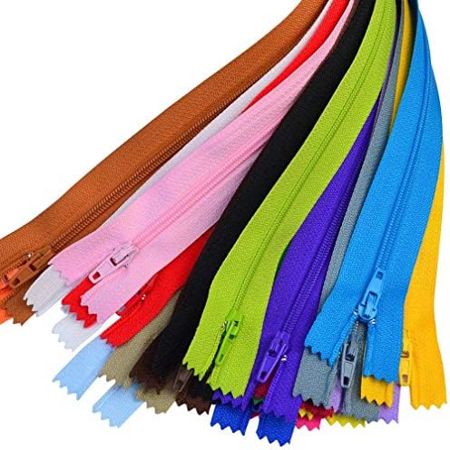100 Pieces Nylon Coil Zippers, 12 Inch Colorful Sewing Zippers