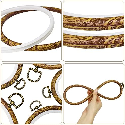 3 Pack 8" Round Embroidery Hoops Plus 2 Pack 9'' Oval Cross Stitch