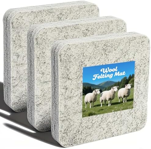 Nicunom 3 Pack Needle Felting Mat, Natural Wool Needle Felting Pad