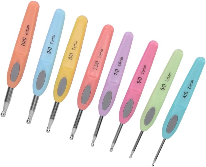 3Pcs Crochet Hook Set, Aluminum Knitting Needles with Soft Handle for