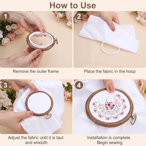 TSV 3in Small Round Embroidery Hoop 10 Pack-Mini Ring for Ornaments &