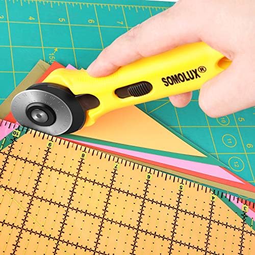 SOMOLUX 45mm Rotary Cutter with 45mm 5 Pcs Replace blades for Quilting