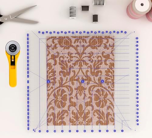 Quilting Ruler, 12.5" x 12.5" Slotted Acrylic Ruler for Quilting and