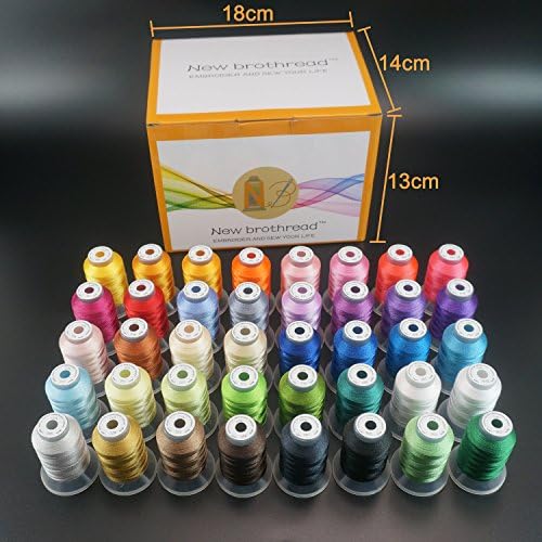 Newbrothread 40-Color Polyester Embroidery Machine Thread Set