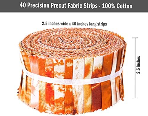 Soimoi Orange Jelly Roll Fabrics for Quilting 40 Strip 2.5" Inch