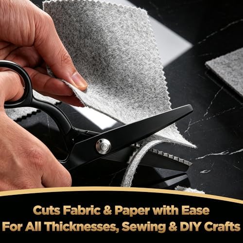 8-Inch Professional Pinking Shears for Fabric Cutting - 5mm Triangle