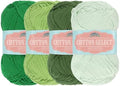 JubileeYarn Cotton Select Yarn - Shades of Green - 4 Skeins