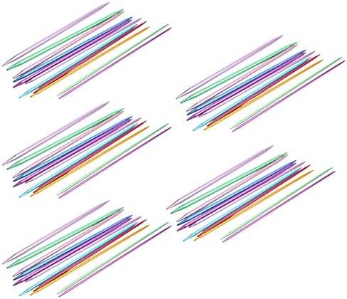 Luocute Aluminum Double Pointed Knitting Needles Set, 55 Pcs 20cm
