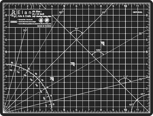 Elan Cutting Mat A4 Black & Taupe, Self Healing Cutting Mat 9x12 Inch