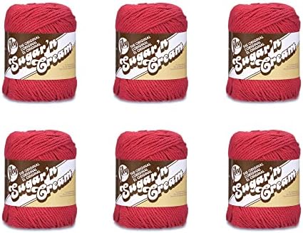 Lily Sugar'n Cream Cotton Yarn for Dishcloths Country Red 6-Pack
