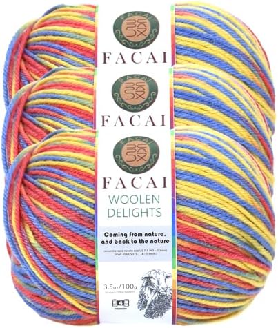 Facai Blend Merino Wool Yarn for Knitting - Worsted Weight,197yds