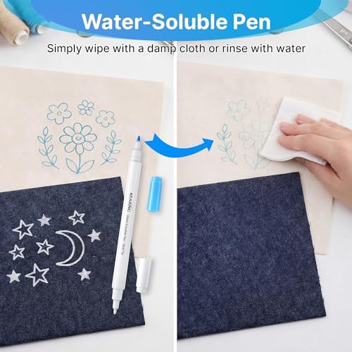 Avenuebool Fabric Markers for Sewing, 5 Count Pack, Water Soluble