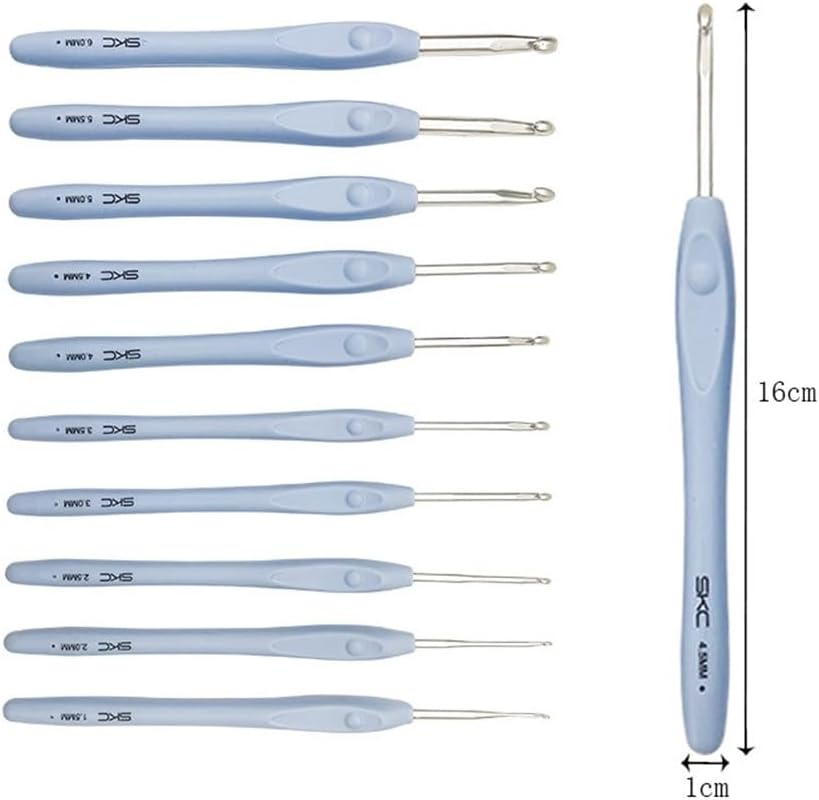 Ergonomic Crochet Hook Set Soft Grip Aluminum Needles