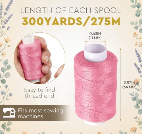 ilauke 26 Colors Sewing Thread Set, 300 Yards Each Sewing Machine