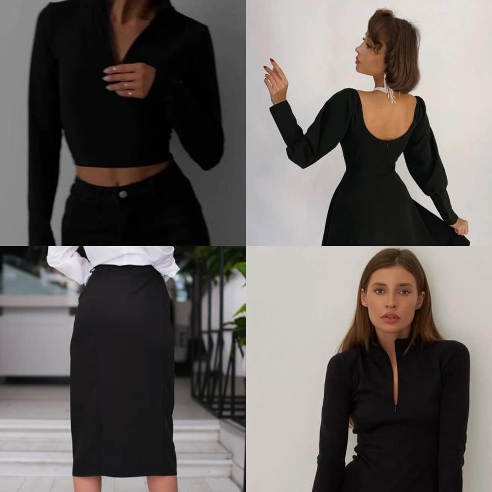 24 Inch Black Invisible Zipper, Nylon Non-Separating for Sewing